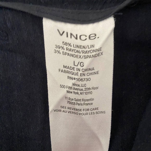 Vince Belted Linen Blend Trousers - Picture 7 of 8